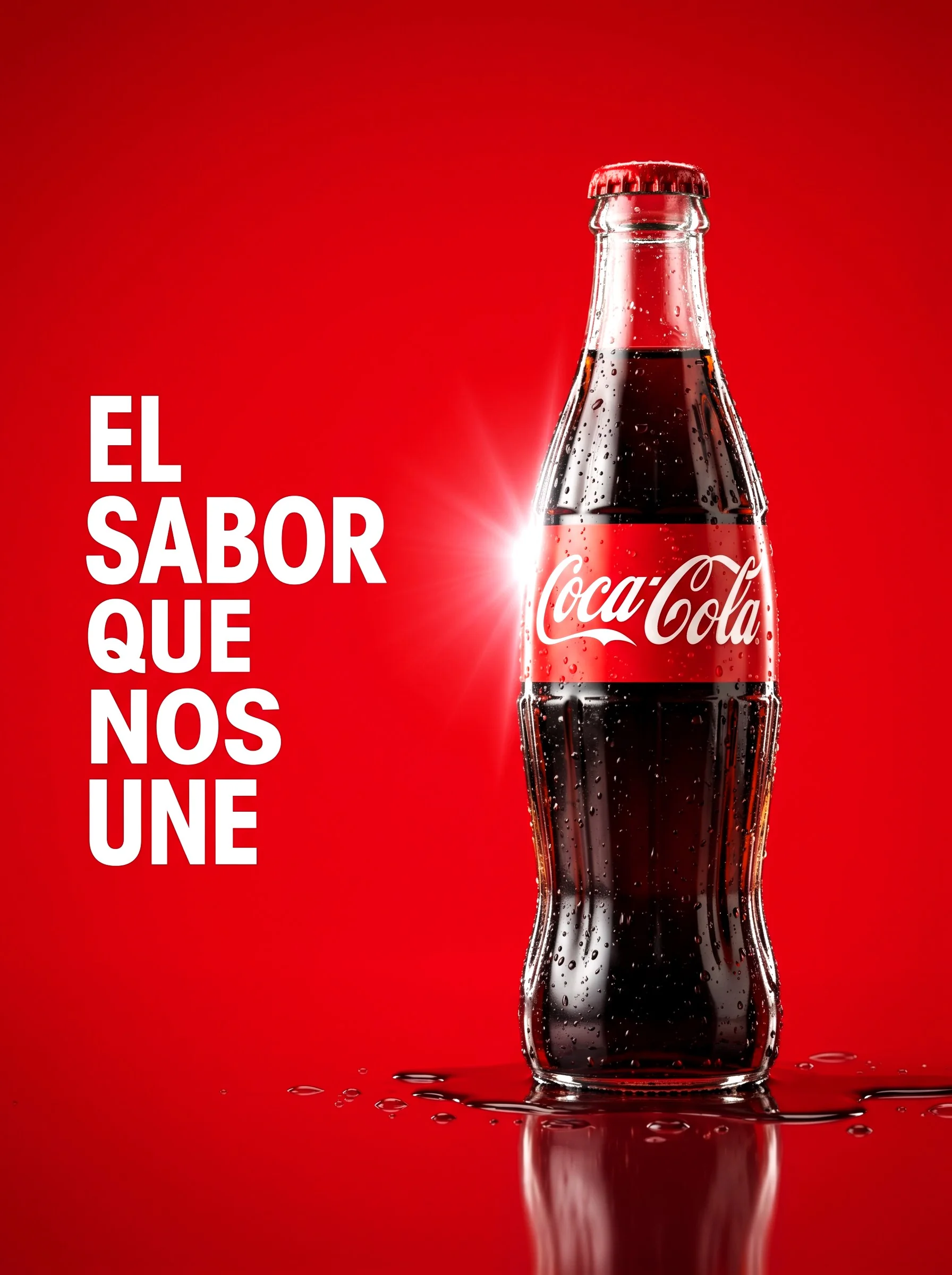 Anuncio de botella de Coca Cola - diseño publicitario
