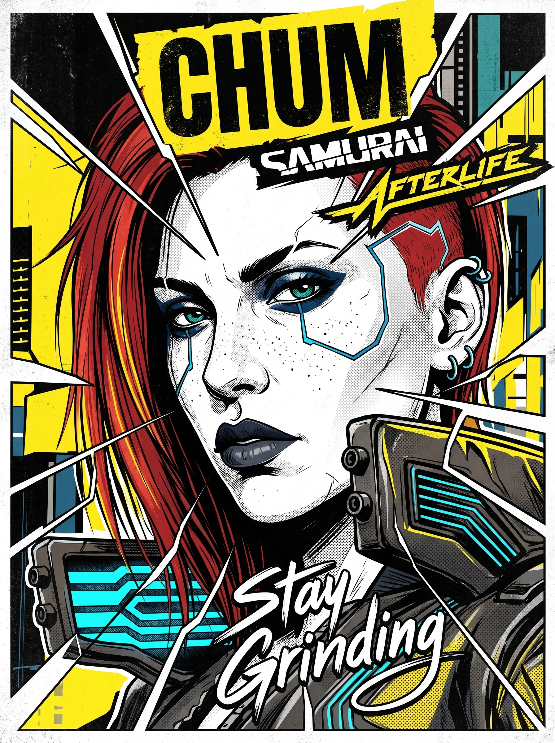 Póster ilustrado de Cyberpunk 2077