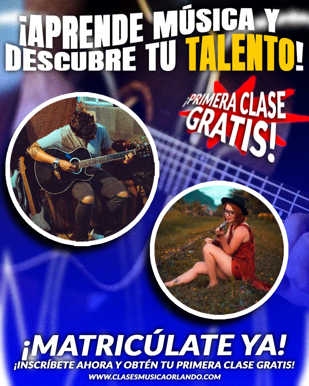 Poster educativo promocional para aprender música